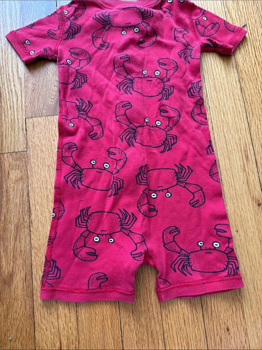 Hanna Andersson organic cotton Red Crab One-Piece Romper